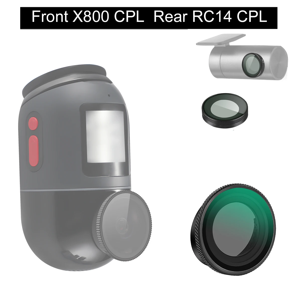 for 70mai Dash Cam 4K Omni X800 CPL Filter Reduce Glare Reflection Enhance Contrast  for 70mai Rear Cam CPL Filter