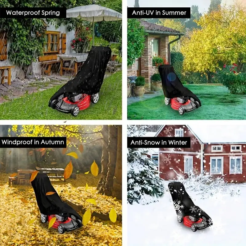 Garden Mower Cover Newest Outdoor Garden Waterproof Lawn Mower Cover UV Protector Rainproof Sunscreen Oxford Cloth Universal Size Protective Cover
