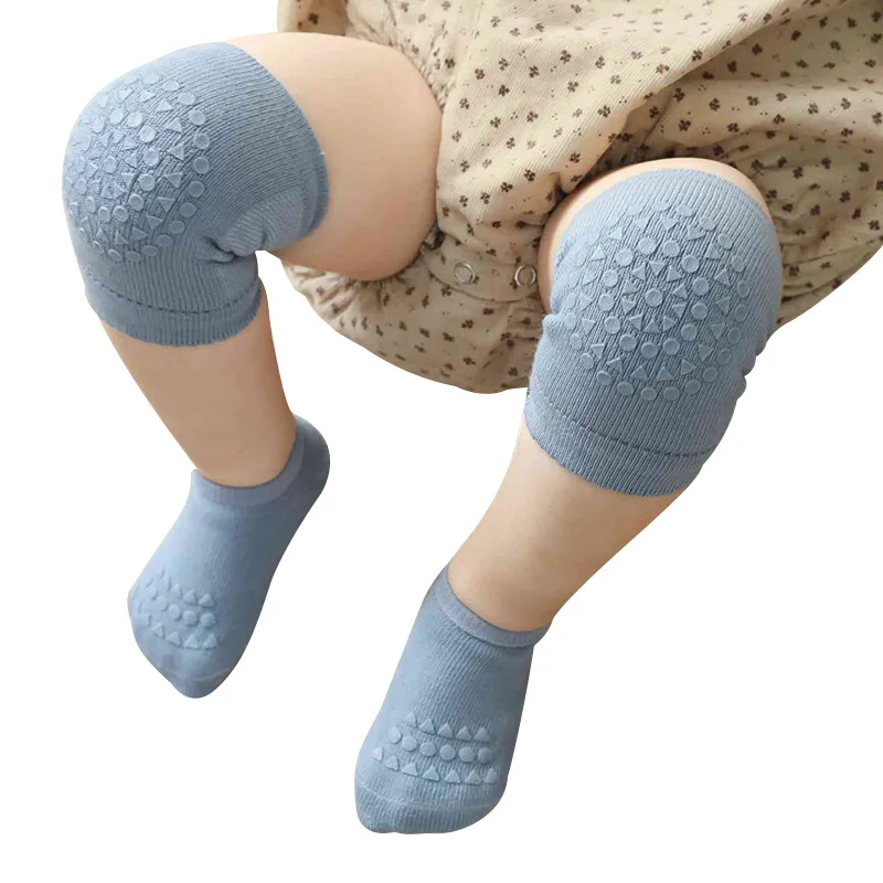 Baby Safe Cotton Kneecap Socks Kneepad Crawling Anti-Slip Knee Protector Wraps 