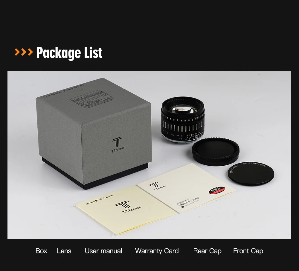 TTartisan 35mm F0.95 APS-C Prime Lens Fr Sony E Fuji FX Canon RF