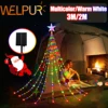 USB/Solar Christmas Tree Lights String Outdoor/Indoor Star Waterfall Lights 1