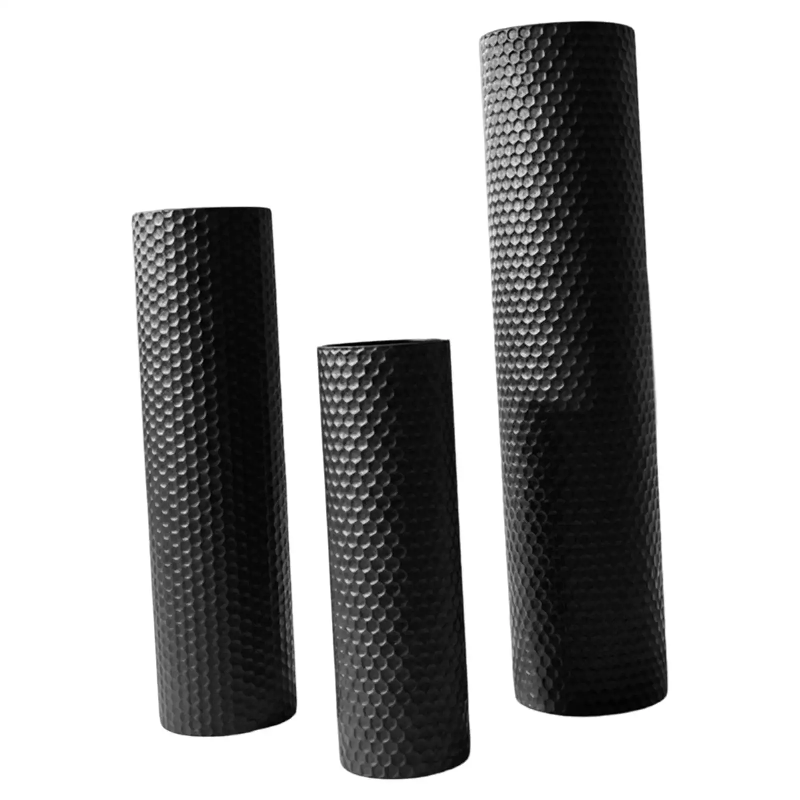 3Pcs Floor Vases Set Decorative Cylinder Vase Home Decor Stable Simple Flower Container for Office Corner Living Room Bedroom
