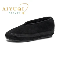 AIYUQI Winter Flat Shoes Women 2025 New Fur Lining Warm Women Snow Shoes Genuine Leather Comfortable Female Winter Ballet Shoes - Image 3