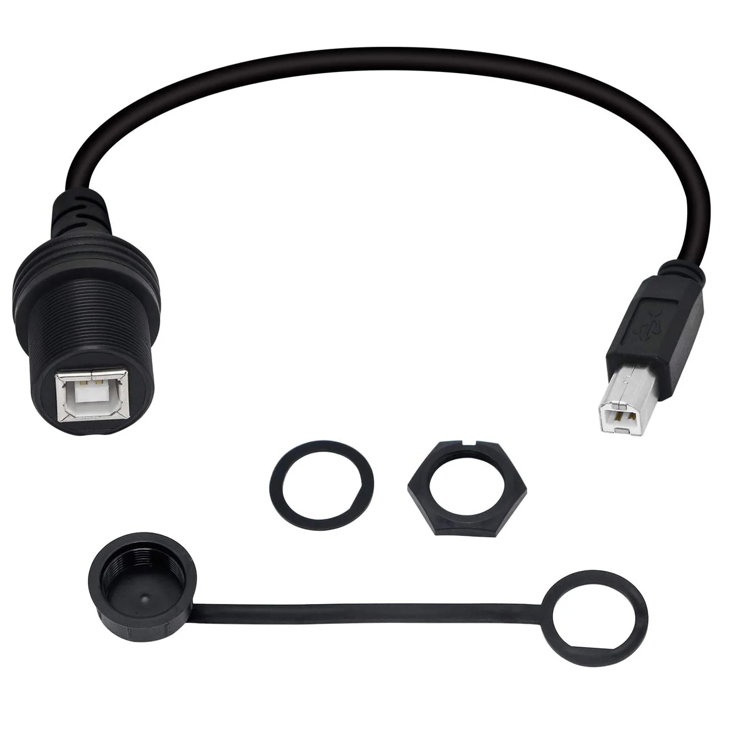 

1pc 30cm USB 2.0 B Printer Scanner Male to Female Car Mount Dash Flush Mount Extension Cable(USB b 2.0)