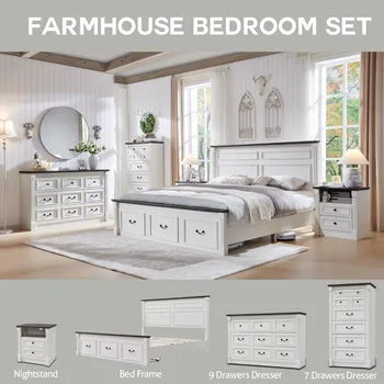 Farmhouse 7 Drawers Dresser for Bedroom, 57 6