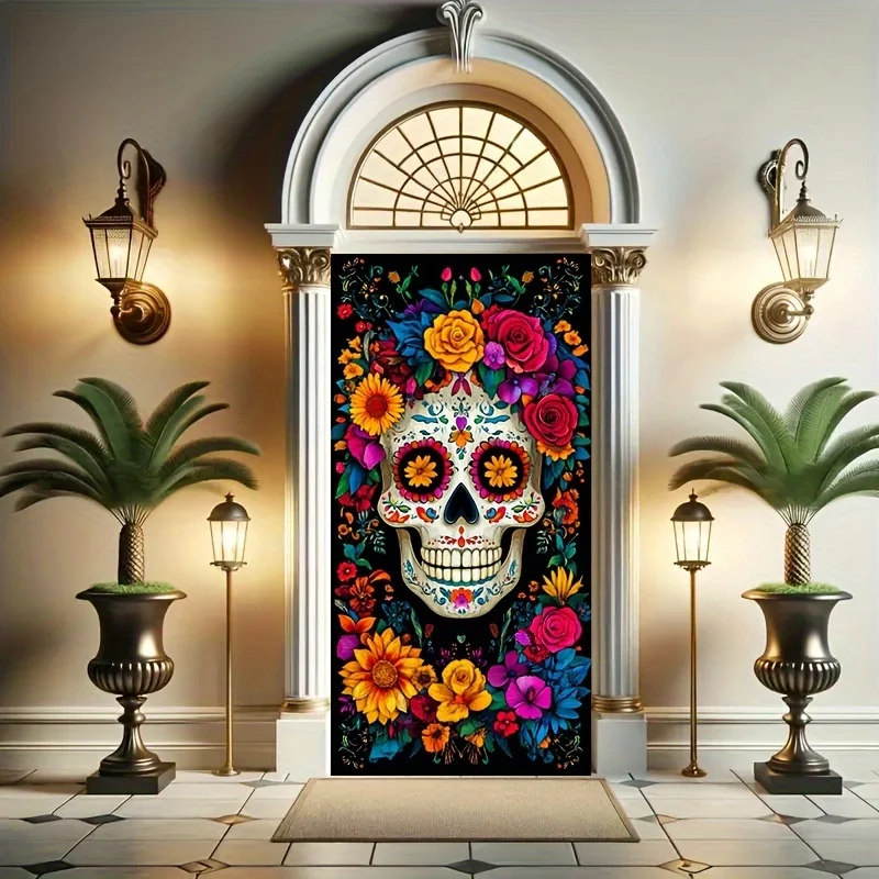Pulsierende dia de los muertos schädel banner-perfekt für tag der toten dekor, eingänge, wände & vorgarten partys – Detail 6