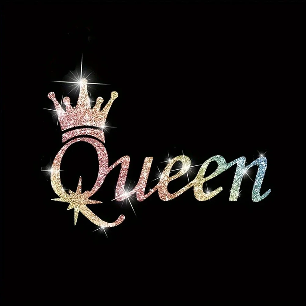 Sparkling Sandblasted Reflective Car Sticker - Crown and Butterfly Rose Design