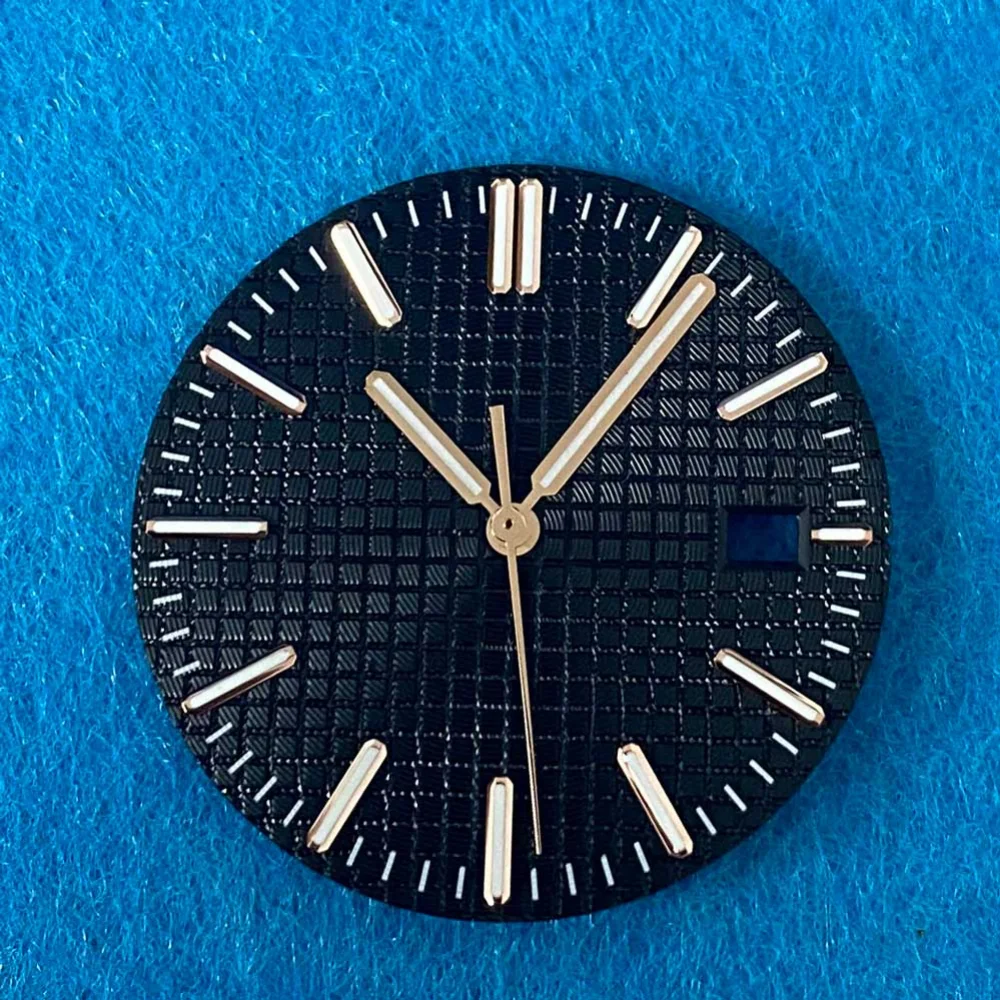 Watch Dial + Hands 31.8mm Green Luminous Watch Faces Replacement Accessories for NH35 Movement