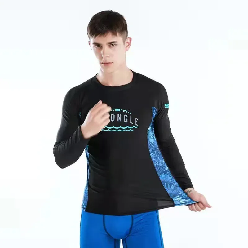 long sleeve mens rash guards shirt UV Protection for snorkeling diving rashguard beach swimming swimsuits spf