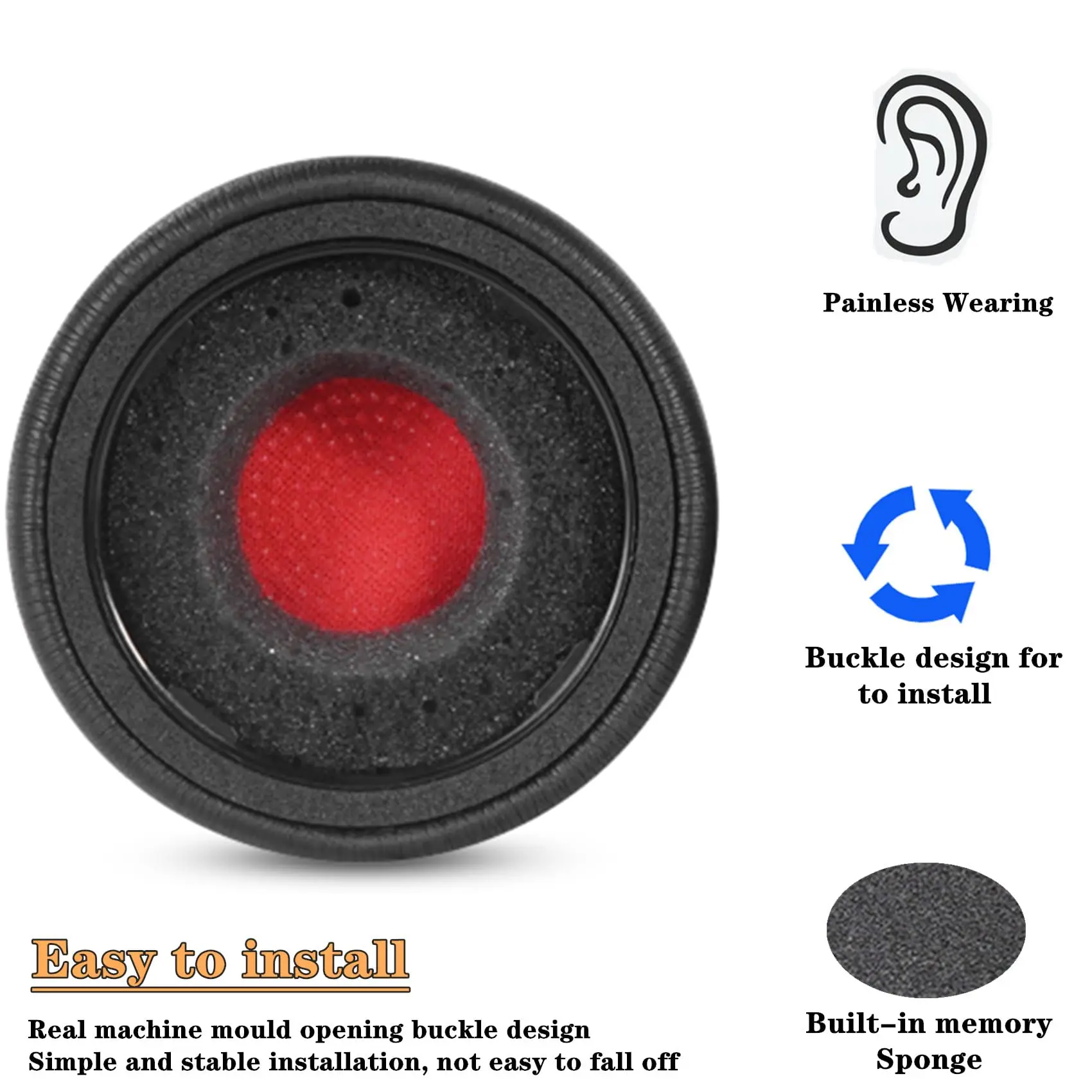 Replacemen Ear pads Compatible with Yealink BH70/WH64 Headset Ear Cushions with Protein Leather
