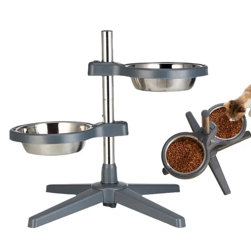 

Heights Adjustable Dog Bowls Non-Skid Raised Pet Cat Feeding Station Dog Bowl Elevated Stand Cat Feeder Bowl Dog Accessories