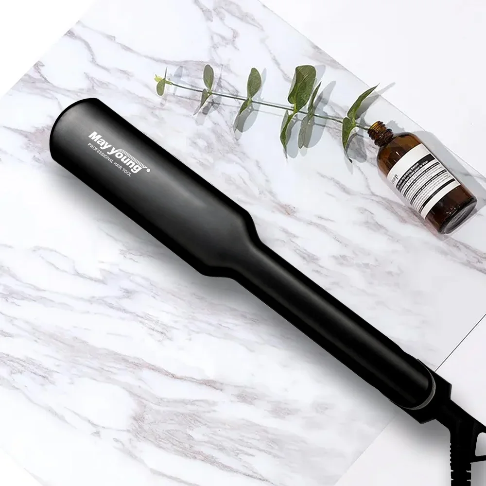 M524A Dual Voltage Wide Titanium Flat Iron Professional Straightening Irons with Adjustable Temp Hair Straightener For Household