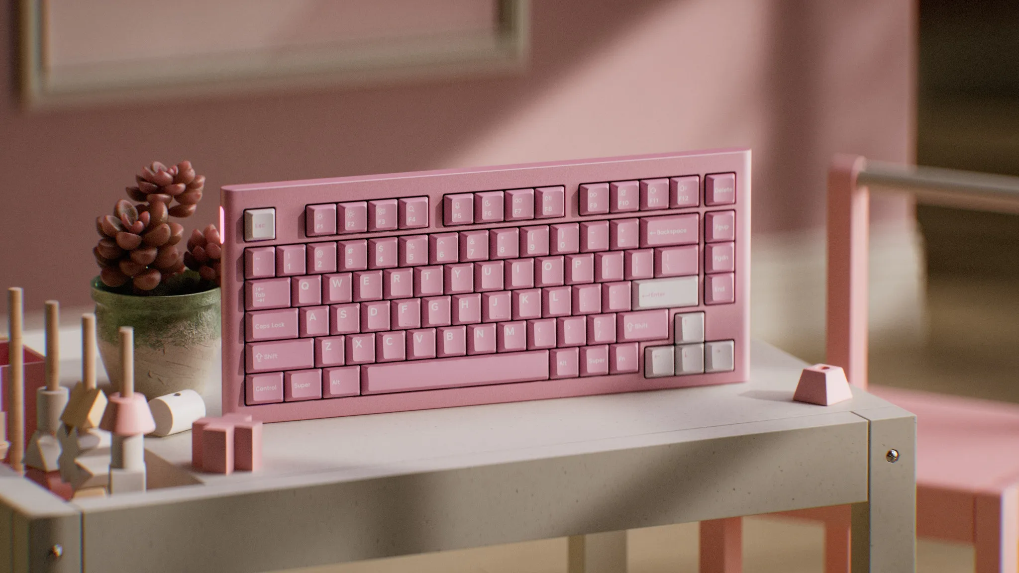 NuPhy® x Kevin Ma Peach Blossom Berry Profile Dye-sub PBT Keycaps