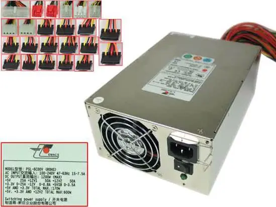 

EMACS PSL-6C00V ROHS серверный источник питания 1200 Вт