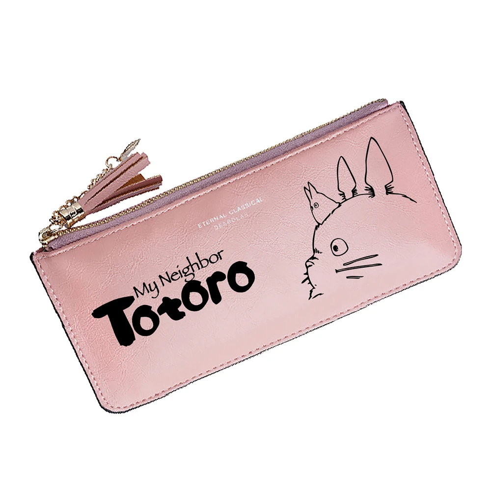 

My Neighbor Cat Kawaii Women Wallets Cartoon ID Card Holder Pink Long Purses Large Coin Pockets Cute Money Phone Clutch Bags