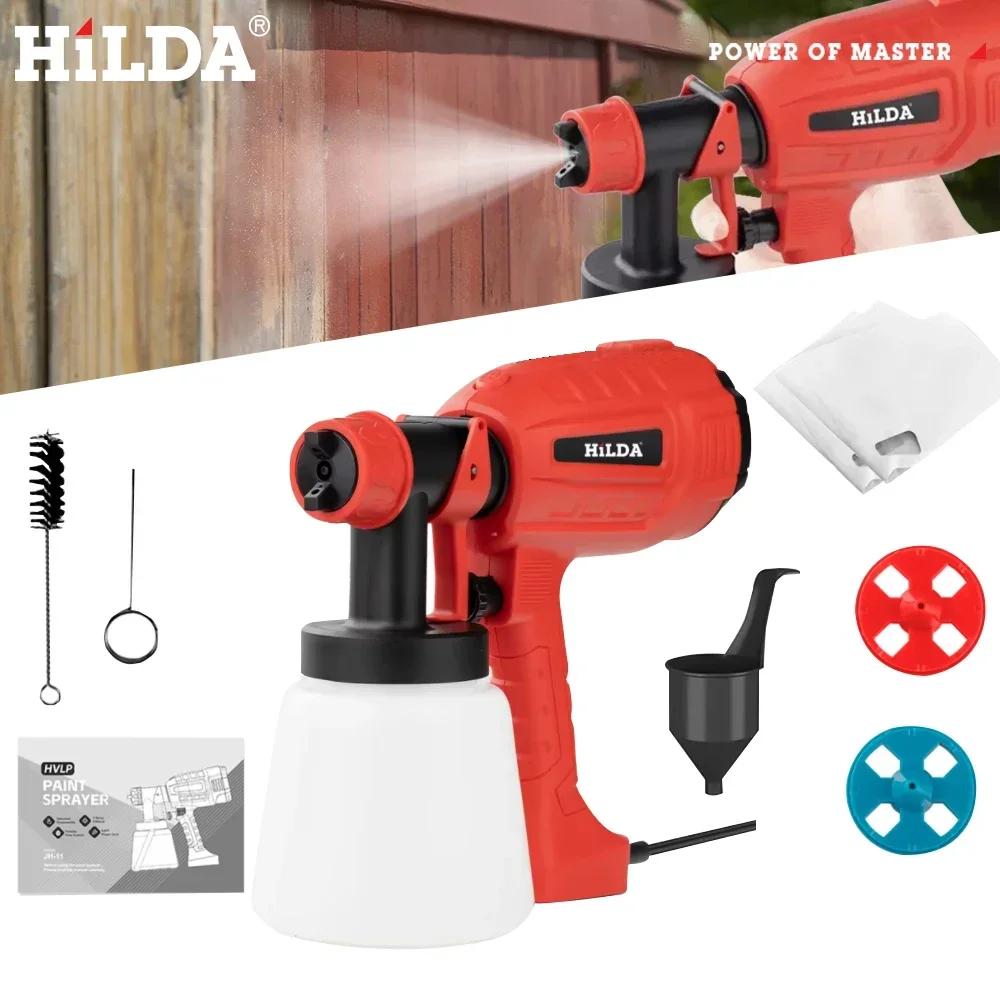 High-Power 800ML Electric Paint Sprayer for Household and Auto Use - Red