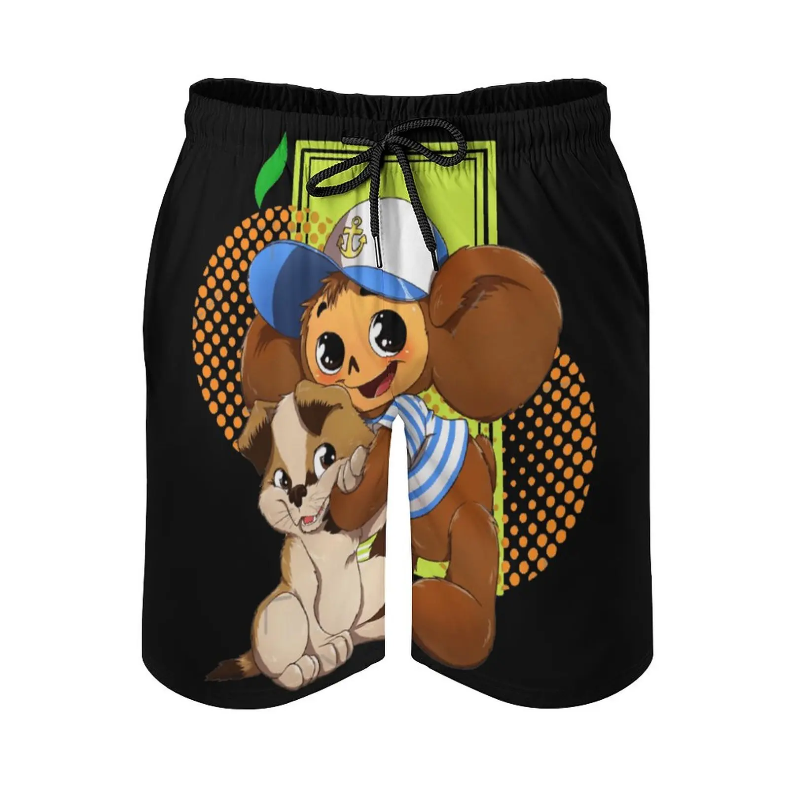 

Anime Beach Pants Monkey Anime Russia Чебурашка Cheburashkass 1 Loose Elastic Causal Graphic Male Shorts Casual Adjustable Drawc