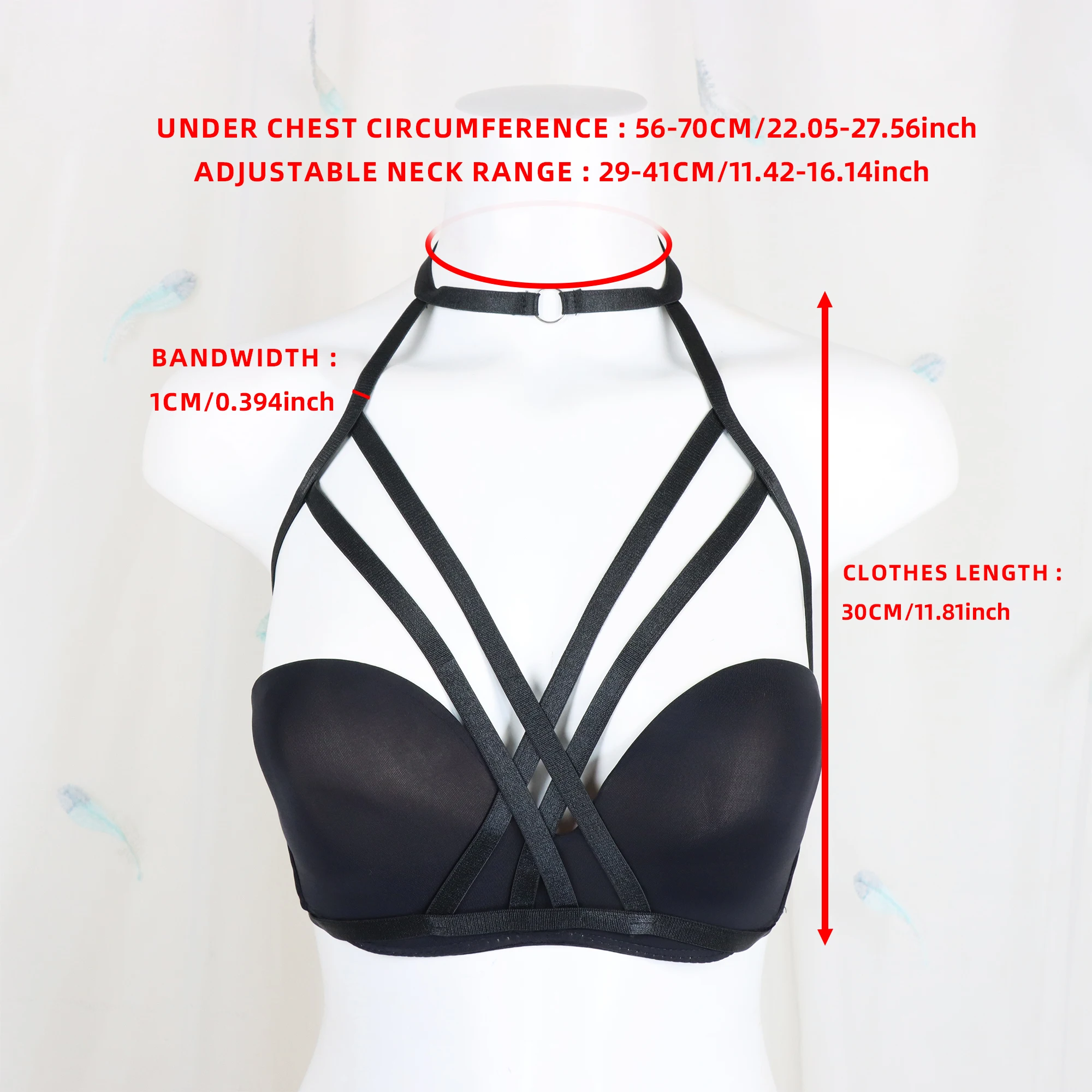 Einfacher, stilvoller Damen-Harness-Gürtel, modischer Bandage-Riemen-Halter für Damen (BH nicht im Lieferumfang enthalten). – Detail 4