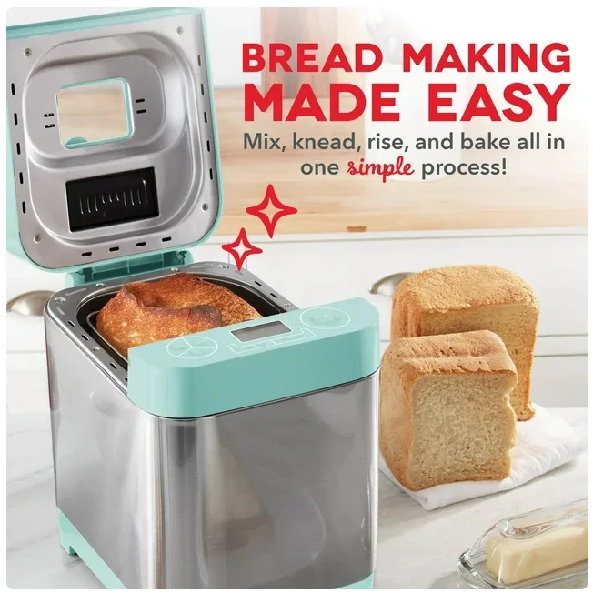 Everyday Stainless Steel Bread Maker up to 1.5lb Loaf, Programmable, 12 Settings + Gluten Free & Automatic Filling Dispenser 2
