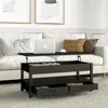 Lift Top Coffee Table with Hidden Compartment, 2 Drawers and 1 Open Shelf, Retro Central Wooden Table Lift Coffee Tables 5