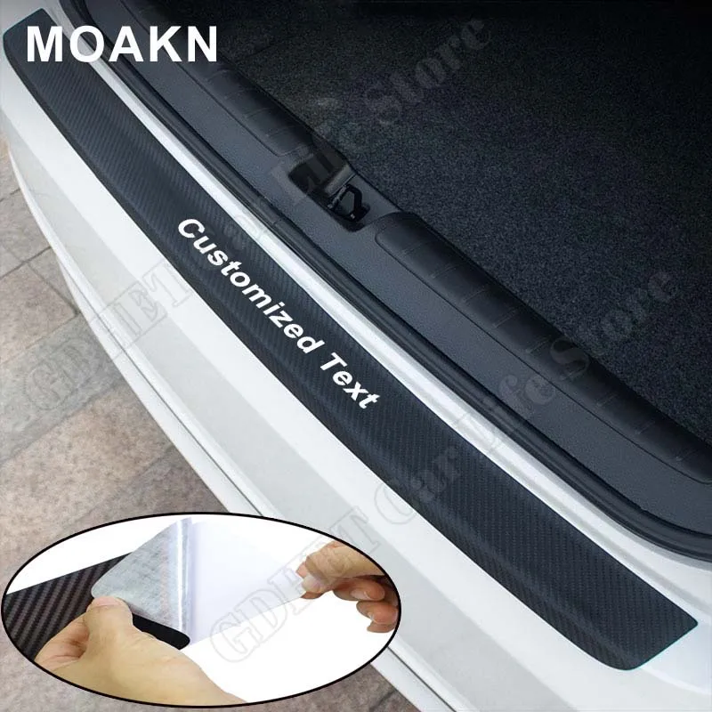 

Car Rear Bumper Trunk Stickers Scuff Protective Anti-Kicked Scratch Carbon Fiber Leather Edge Protector Guard Trim Sticker