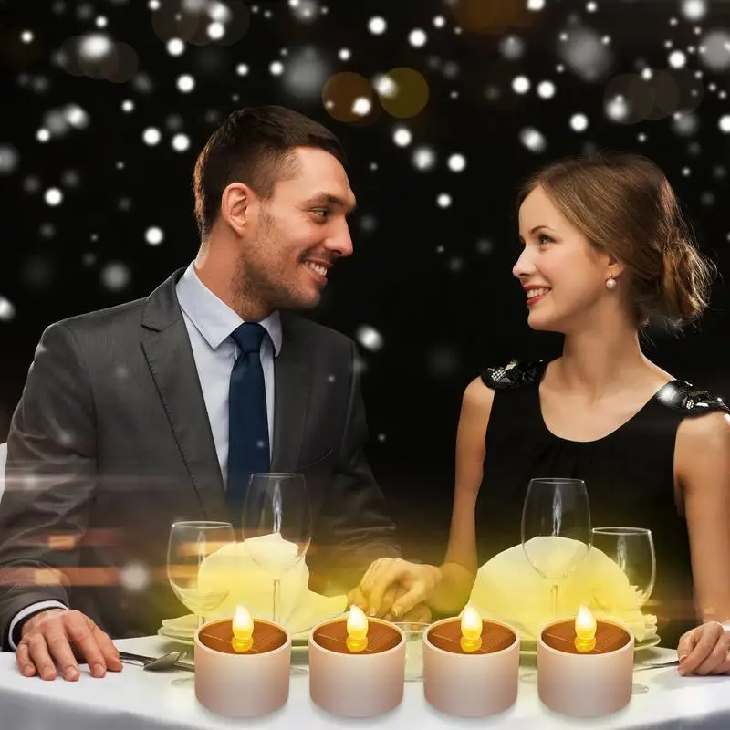 

Solar Candles Lighting Candle Light Dinner Romantic Flickering Candle Outdoor Party LED Tea Light Candles Flame Less Candles