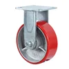 Industrial pu caster wheels 6 inch heavy duty lock swivel iron core polyurethane caster 5