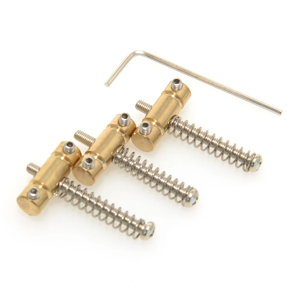 

3pcs Guitar Bridge Saddles In-Tune Goto Compensated Guitar Bridge Saddles Brass Material For Tele guitar Replacement