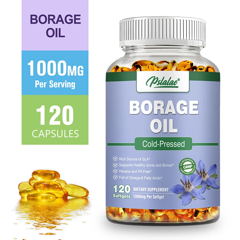 Borage Oil Capsules Supports Skin Joint and Bone Health Relieves Cellular Stress Antioxidant