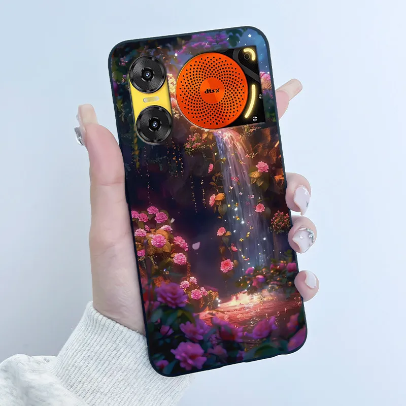 Cute Rabbit Black Silicone Phone Case, Soft TPU Cover