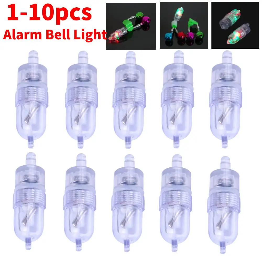 1-10PC Electronic Fish Bite Alarm Smart Sensor LED Carp Night Fishing Rod  Tip Lights Fishing Line Gear Alert Indicator Fishing