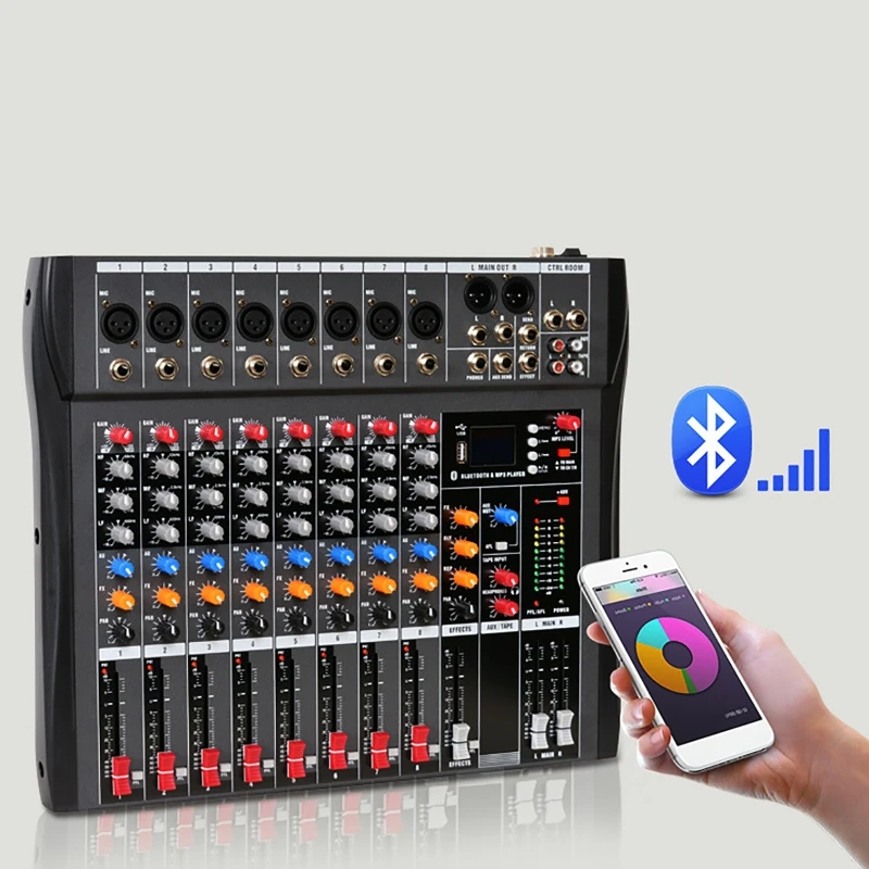 

Mixer Audio Sound Mixing Dj Controller bluetooth Table Card Professional Digital Consoles Interface Console Equipment 8 Channel