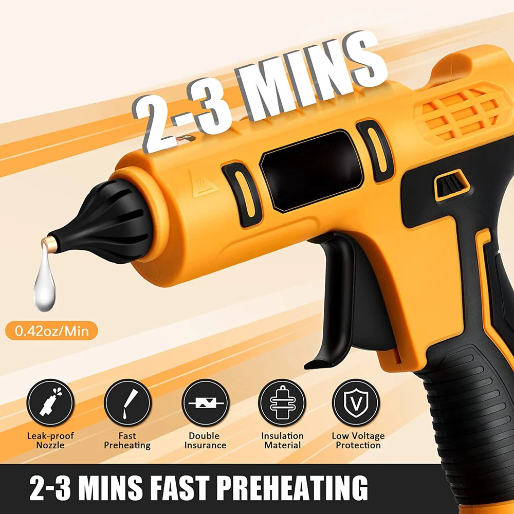 Cordless Hot Glue Gun for Dewalt 18V 20V MAX Battery use 11mm Glue Sticks  Electric Heat Repair Tool Hands DIY Christmas Gifts - AliExpress