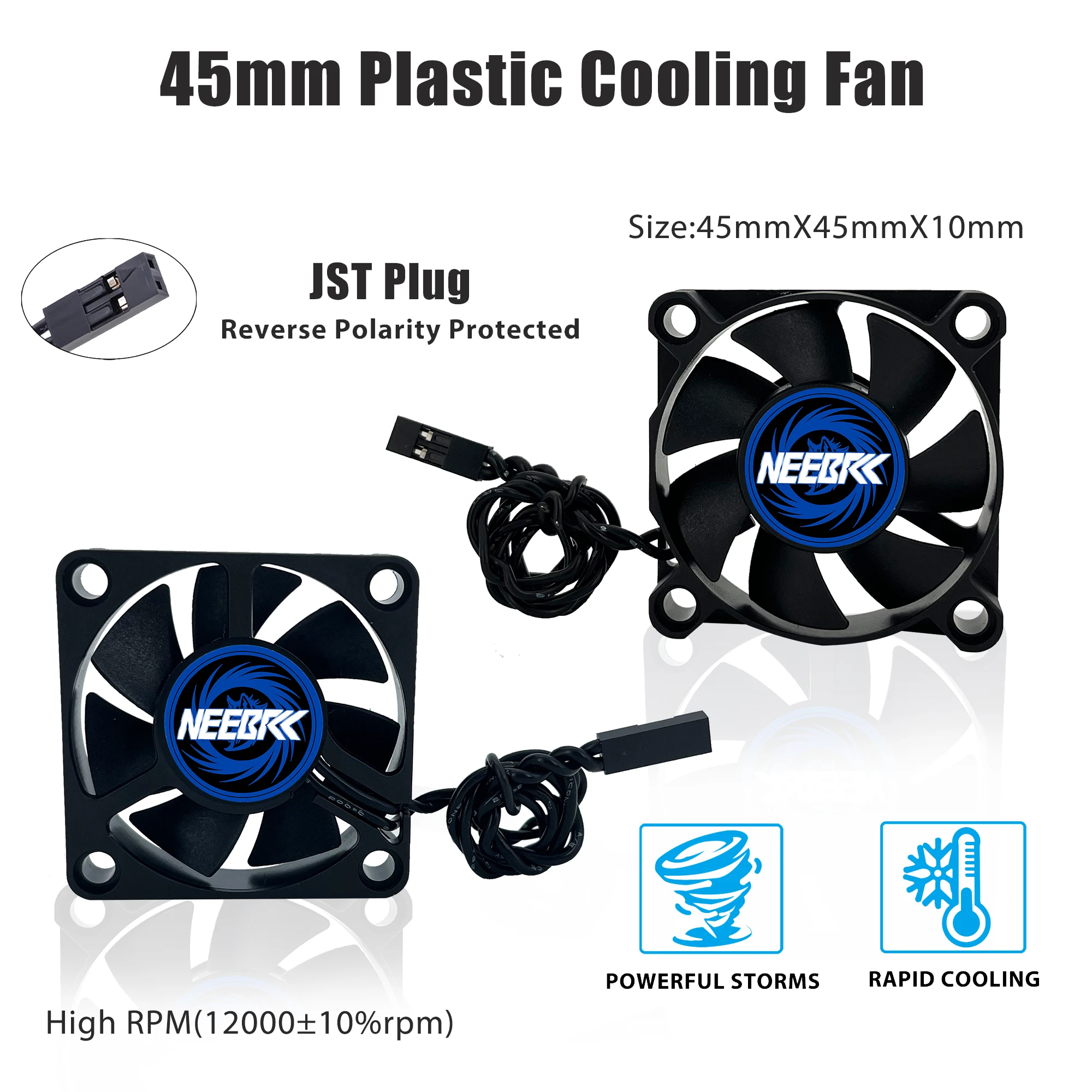 NEEBRC 25/30/35/40/45/50mm RC Lüfter Kühlkörper Hochleistungs-Ventilator 10000-30000 U/min 5V-12V JST-Anschluss für 28/36/42mm Motor ESC – Detail 15