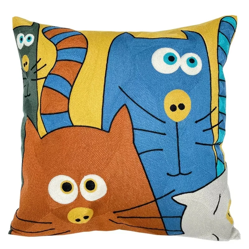 Decorative Pillowcases with Picasso Abstract Paintings, Embroidered Cushions Covers 6