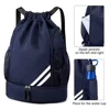 1PCS Sports Drawstring Backpack,Waterproof Drawstring Sports Bag Soccer Bag Swim Gym Bag for Men Women with Ball Shoes Compartme 3