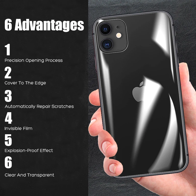 Hydrogel Screen Protector Film 4Pcs For iPhone 11 12 13 14 15 16 Pro Max 11 12 13 14 15 16 Plus Back Not Glass hydrogel screen protector