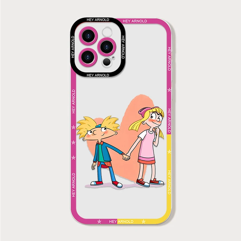 Hey A_Arnolds Cartoon Couple Clear Phone Case