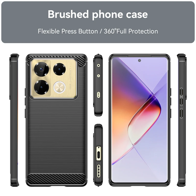 Premium Silicone Carbon Fiber Back Case - Sleek Protection