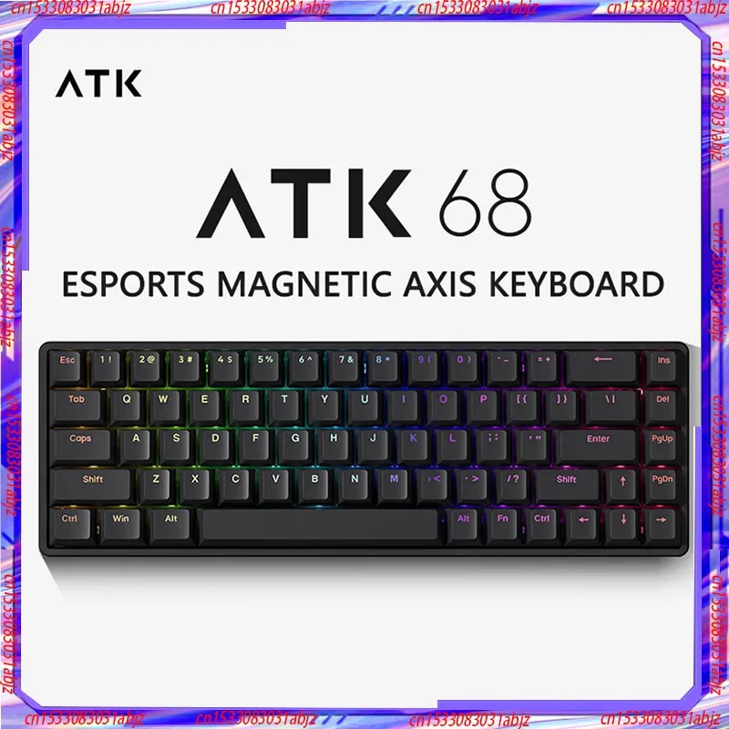 

Atk68 Esports Magnetic Axis Keyboard Wired Single-Mode Customized Keyboard Pbt Transparent Keycap Rt Mode 68-Key Game Office