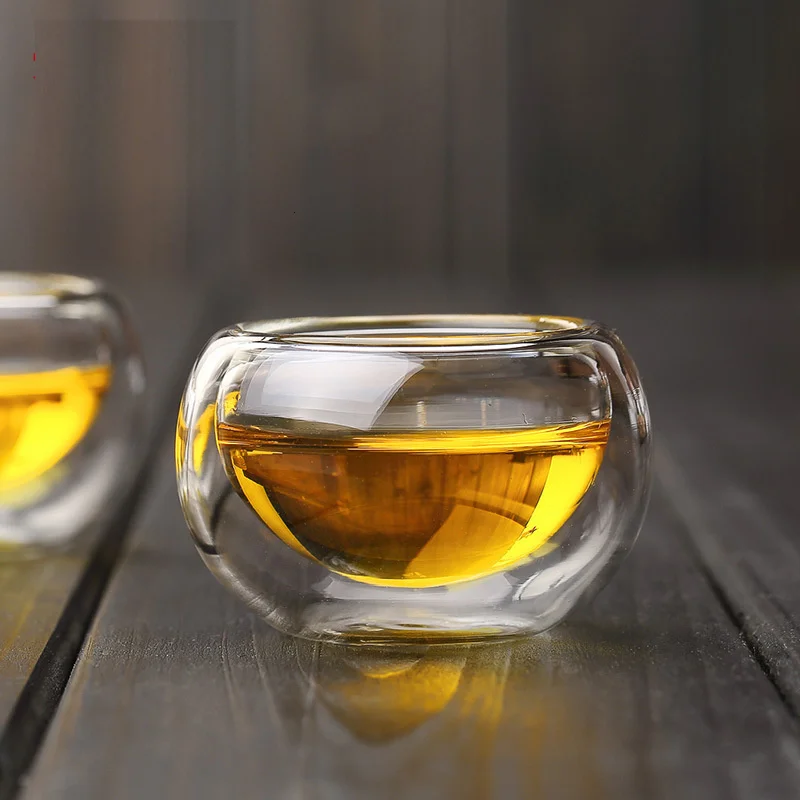 High Borosilicate Heat Resisting Glass Double Wall Tea Cup Vaso Xicara Verre espresso Kungfu Teacup Glasses Coffee Drinkware