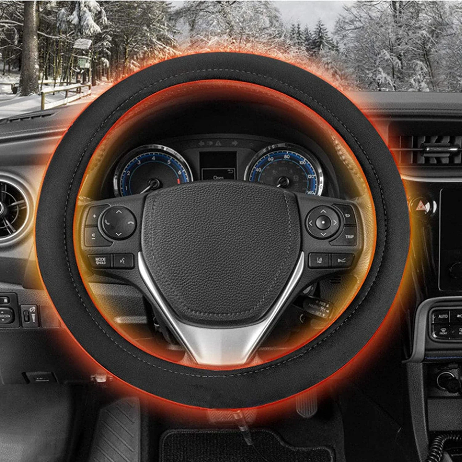 Heated Steering Wheel Cover Premium Quality Cover with Heater 12V