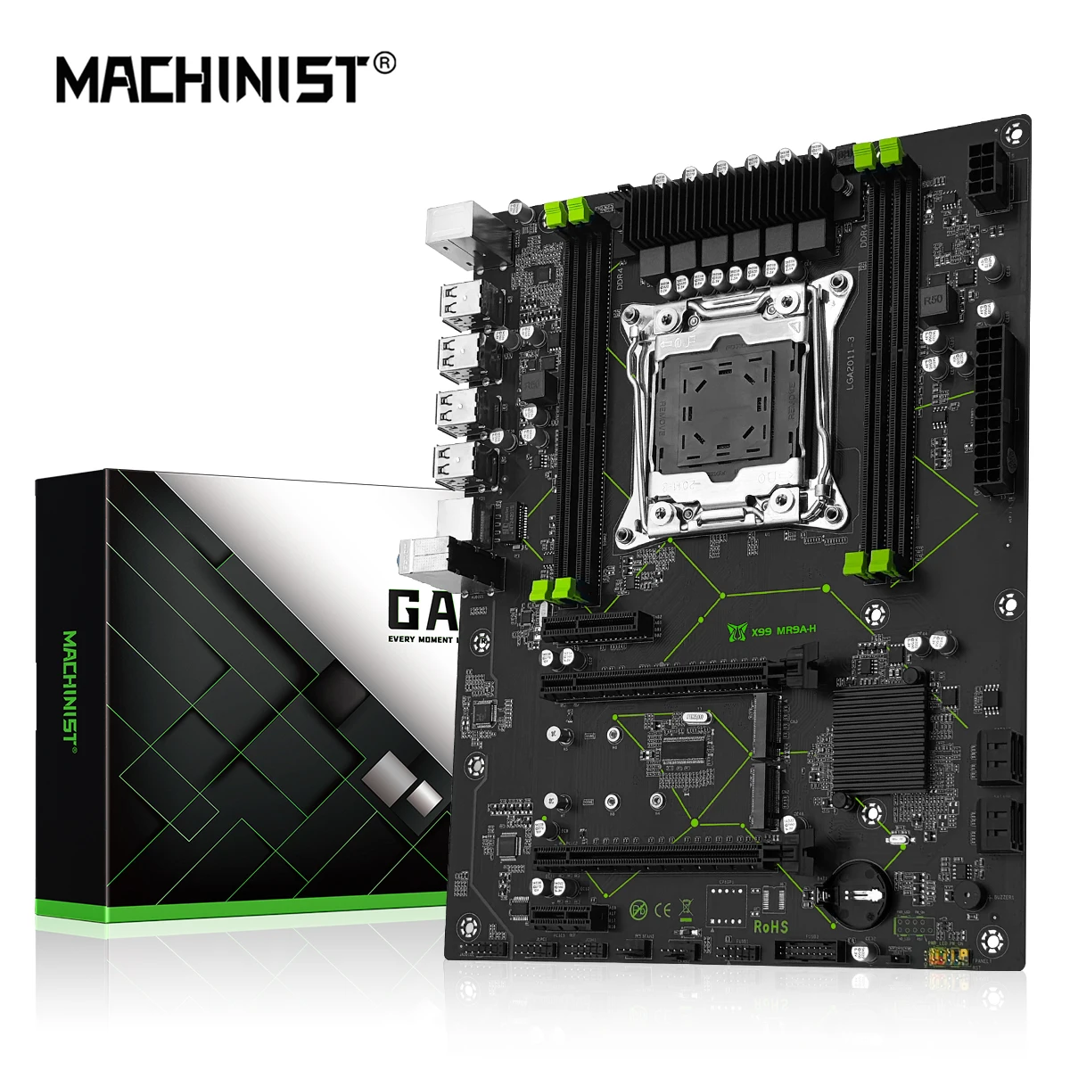 MACHINIST X99 MR9A-H Motherboard Support LGA 2011-3 Xeon E5 V3 V4 CPU Processor DDR4 RAM Four channel Memory ATX NVME M.2