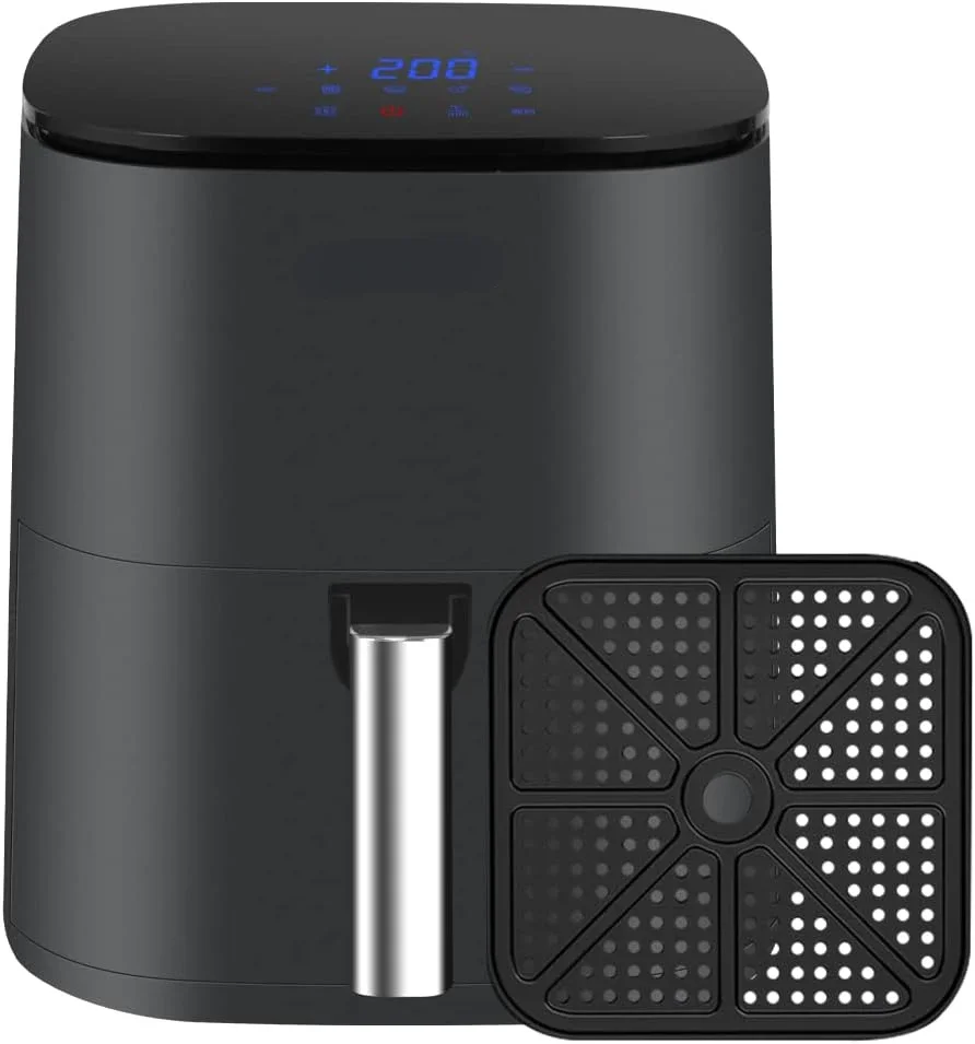 

6 Quart Air Fryer Oven - Compact, Oilless, 12-in-1, Nonstick, Dishwasher-Safe Basket - Exclusive Recipes, Tempered Glass Lid - H