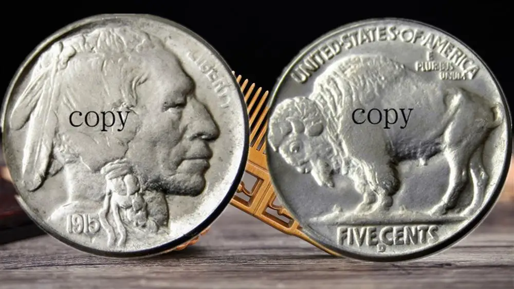 Us 1915D Buffalo Nickel Five Cents Copy Moneta Decorativa