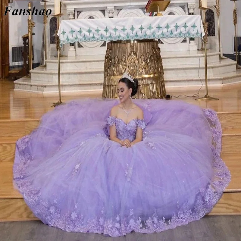 Quinceanera Dresses 3D Flowers Big Bow Beaded