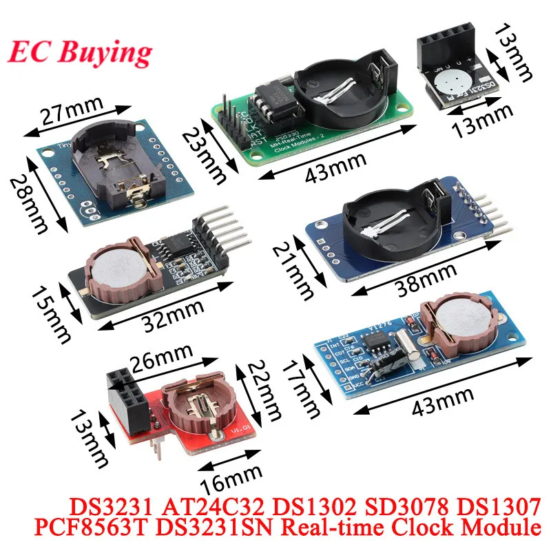 1-10 Stück DS3231 AT24C32 DS1302 SD3078 DS1307 PCF8563T Echtzeit-Uhr-Modul I2C IIC Präzisions-RTC Echtzeit-Uhr-Speichermodul