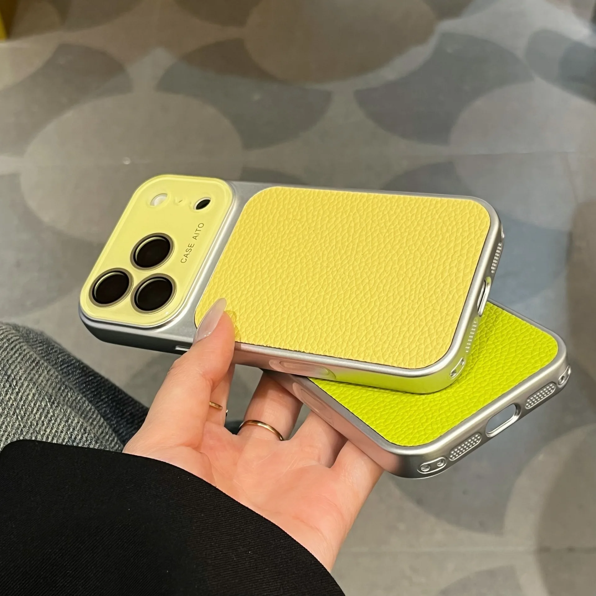 Luxury Litchi Skin Texture PU Leather Phone Case with Lens Protection Bumper