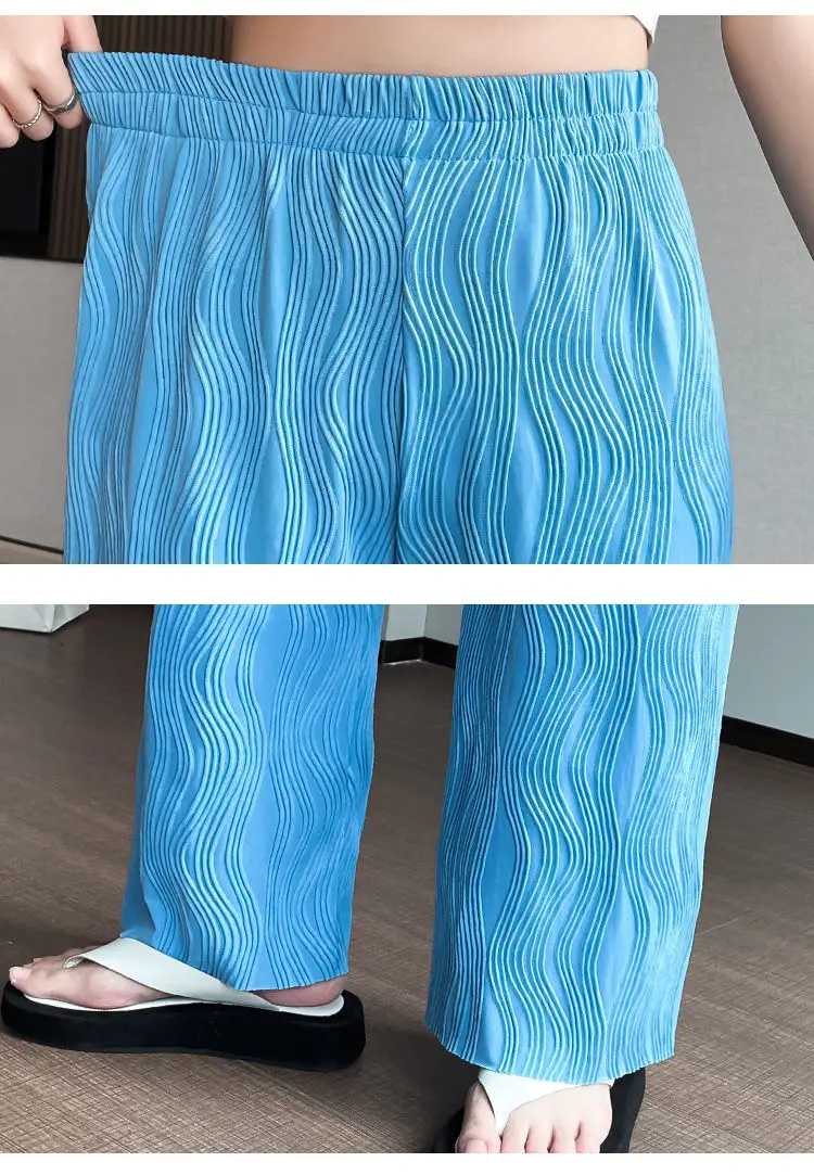 Streetwear Women's Water Ripple Wide Leg Pants