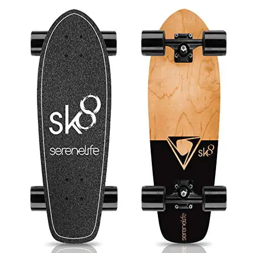 

6'' Canadian and Bamboo Maple Deck Skateboard - Mini Cruiser Skateboard, Designed for , Teens, and Adults ()